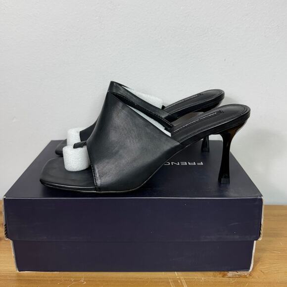 New French Connection Black Kelly Toe Loop High Heel Sandals Women's Size 8.5 - Picture 4 of 8